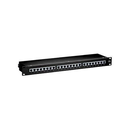 Equip CAT.6 Patch Panel 24-Port 19 inch 1U Black, Shielded - 326424