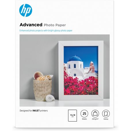 HP Advanced Glossy Photo Paper 250 g/m²-13 x 18 cm borderless/25 sht - Q8696A