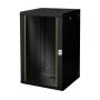 20U wall mounting cabinet, Unique, 998x600x600 mm double sectioned, pivotable, black (RAL 9005) color black (RAL 9005)