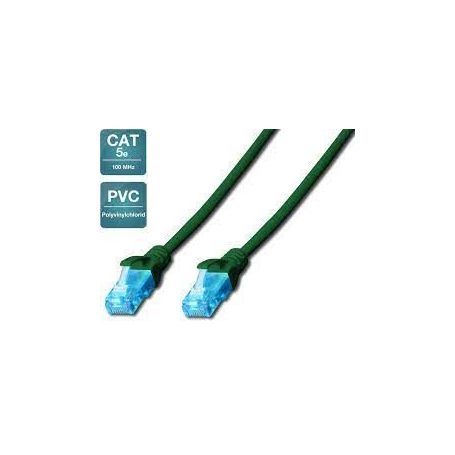 CAT 5e U-UTP patch cable, PVC AWG 26/7, length 2 m, color green