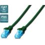 CAT 5e U-UTP patch cable, PVC AWG 26/7, length 2 m, color green