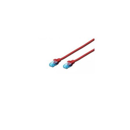 CAT 5e U-UTP patch cable, PVC AWG 26/7, length 2 m, color red