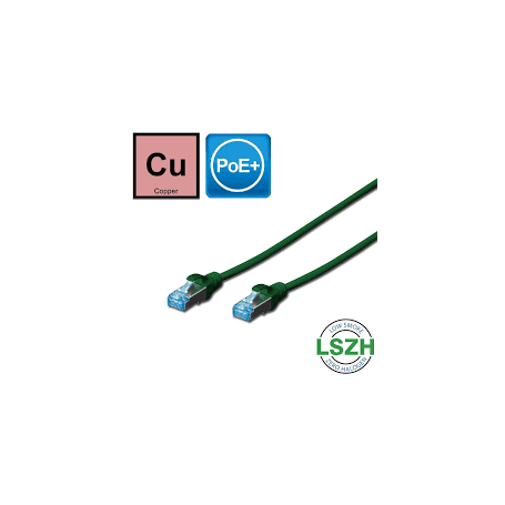 CAT 5e SF-UTP patch cable, PVC AWG 26/7, length 1 m, color green