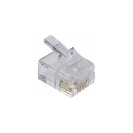 Modular Plug, for Flat Cable, 6P6C unshielded, DIP, 6 u gold