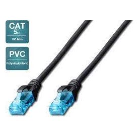 CAT 5e U-UTP patch cable, PVC AWG 26/7, length 0.5 m, color black