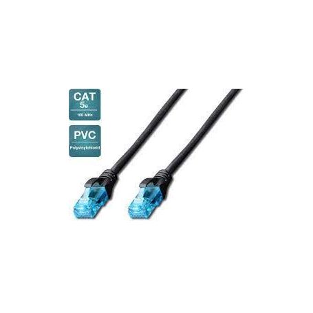 CAT 5e U-UTP patch cable, PVC AWG 26/7, length 0.5 m, color black