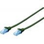 CAT 5e U-UTP patch cable, PVC AWG 26/7, length 0.5 m, color green