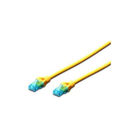 CAT 5e U-UTP patch cable, PVC AWG 26/7, length 0.5 m, color yellow