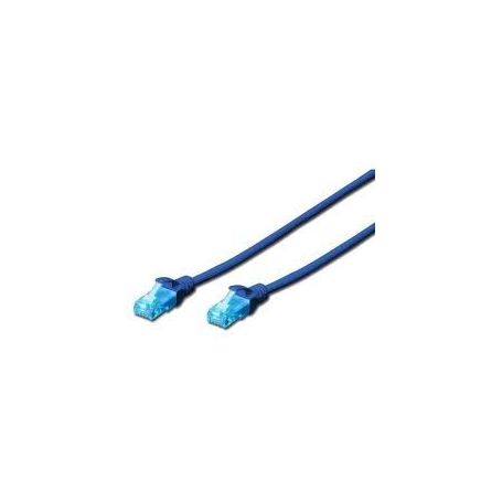 CAT 5e U-UTP patch cable, PVC AWG 26/7, length 1 m, color blue