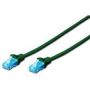 CAT 5e U-UTP patch cable, PVC AWG 26/7, length 1 m, color green