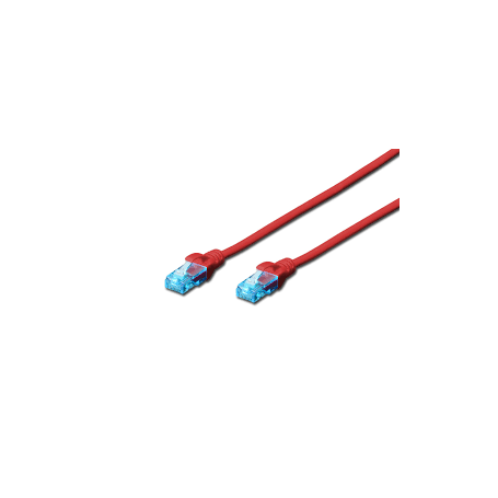 CAT 5e U-UTP patch cable, PVC AWG 26/7, length 1 m, color red