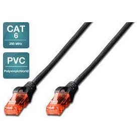 CAT 6 U-UTP patch cable, Cu, LSZH AWG 26/7, length 0.50 m, color black