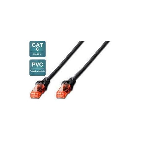 CAT 6 U-UTP patch cable, Cu, LSZH AWG 26/7, length 0.50 m, color black