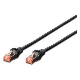 CAT 6 S-FTP patch cable, Cu, LSZH AWG 27/7, length 0.5 m, color black