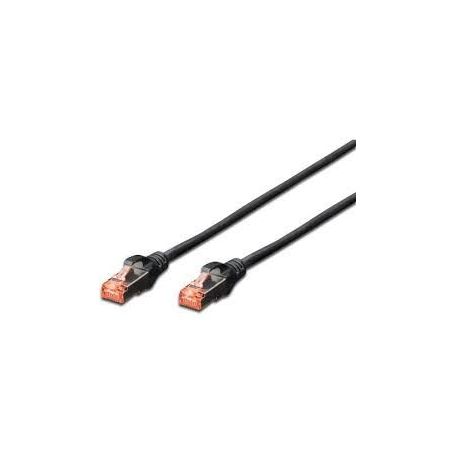 CAT 6 S-FTP patch cable, Cu, LSZH AWG 27/7, length 0.5 m, color black