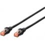 CAT 6 S-FTP patch cable, Cu, LSZH AWG 27/7, length 0.5 m, color black