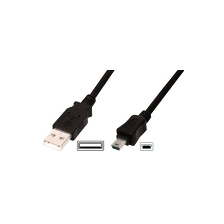 USB 2.0 connection cable, type A - mini B (5pin) M/M, 3.0m, USB 2.0 conform, bl