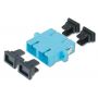 FO coupler, duplex, SC to SC, MM, color aqua ceramic sleeve, polymer housing, incl. screws Multimode,inc.fixing material