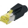 CAT 6A modular RJ45 Plug, Hirose TM31 8P8C, shielded, for round cable, incl. hood