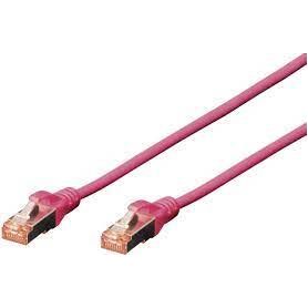 CAT 6 S-FTP patch cable, Cu, LSZH AWG 27/7, length 1 m, color magenta