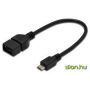 USB 2.0 adpter cable, OTG, type micro B - A M/F, 0.2m, USB 2.0 conform, bl