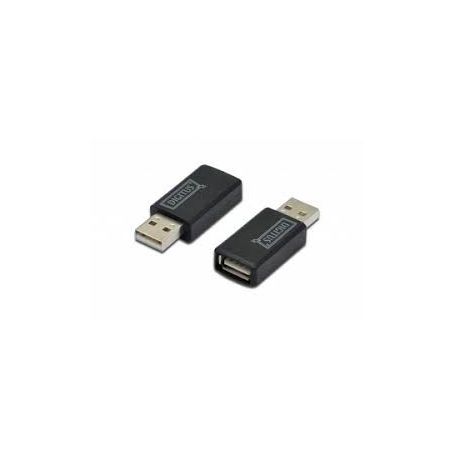 DIGITUS USB Charging Adapter USB A Male / USB A Female, black