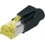 CAT 6 modular RJ45 plug, Hirose TM21 8P8C, shielded, for round cable, incl. hood