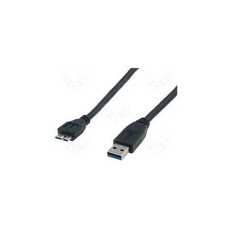 USB 3.0 connection cable, USB A - Micro USB B M/M, 0.5m, USB 3.0 conform, bl