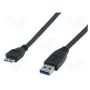 USB 3.0 connection cable, USB A - Micro USB B M/M, 0.5m, USB 3.0 conform, bl