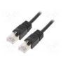 CAT 6 S-FTP outdoor patch cable, Cu, PE AWG 27/7, length 2 m, black sheath color