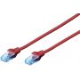 CAT 5e U-UTP patch cable, PVC AWG 26/7, length 10 m, color red