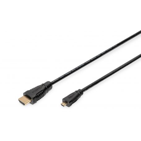 HDMI High Speed connection cable, type D - A M/M, 1.0m, w/Ethernet, Full HD, gold, bl