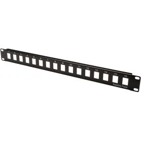 DIGITUS Modular Patch Panel, unshielded 16-port, blank, 1U, rack mount, color black RAL 9005