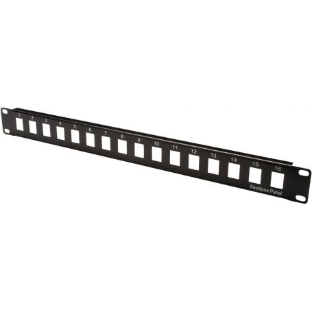 DIGITUS Modular Patch Panel, unshielded 16-port, blank, 1U, rack mount, color black RAL 9005