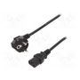 Power Cord, CEE 7/7 (Typ-F) 90ø angled - C13 M/F, 2.5m, H05VV-F3G 1.0qmm, bl