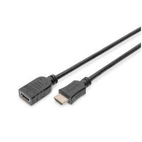 HDMI High Speed extension cable, type A M/F, 2.0m, w/Ethernet, Ultra HD 24p, gold, bl