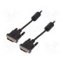 DVI connection cable, DVI(18+1), 2x ferrit M/M, 2.0m, DVI-D Single Link, bl