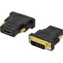 DVI Adapter, DVI(18+1) - HDMI type A M/F, DVI-D single link, Full HD bl, gold