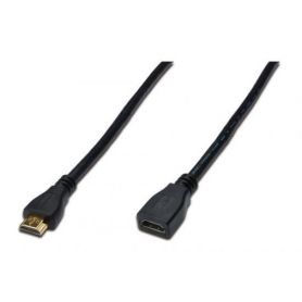 HDMI High Speed extension cable, type A M/F, 3.0m, w/Ethernet, Ultra HD 24p, gold, bl