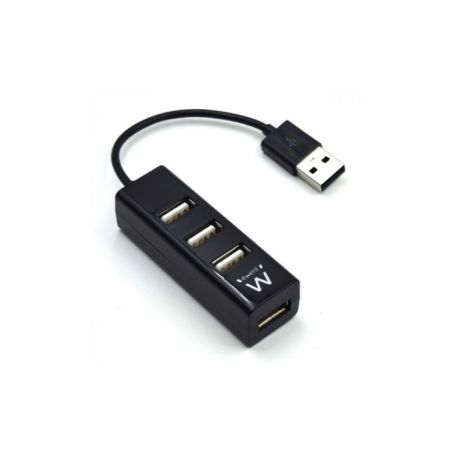 HUB USB2.0 4P. EWENT EW1123 PRETO