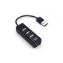 HUB USB2.0 4P. EWENT EW1123 PRETO