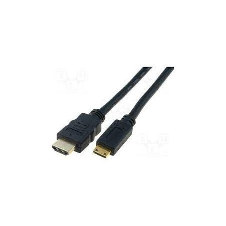 HDMI High Speed connection cable, type C - type A M/M, 3.0m, Ultra HD 24p, gold, bl