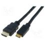 HDMI High Speed connection cable, type C - type A M/M, 3.0m, Ultra HD 24p, gold, bl