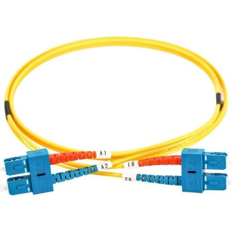 FO patch cord, duplex, SC to SC SM OS2 09/125 u, 1 m Length 1m