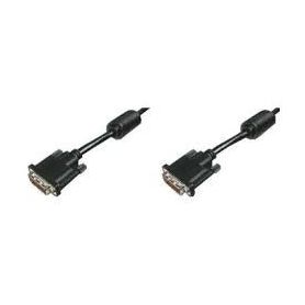 DVI connection cable, DVI(18+1), 2x ferrit M/M, 2.0m, DVI-D Single Link, bl