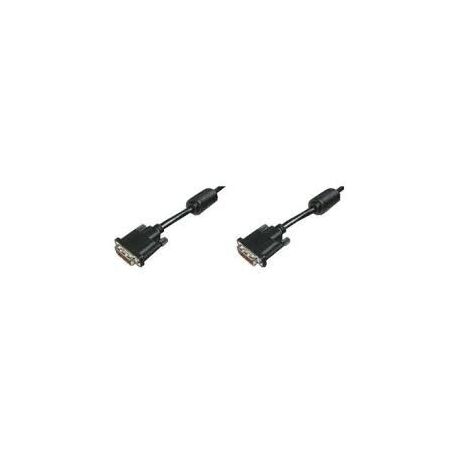 DVI connection cable, DVI(18+1), 2x ferrit M/M, 2.0m, DVI-D Single Link, bl