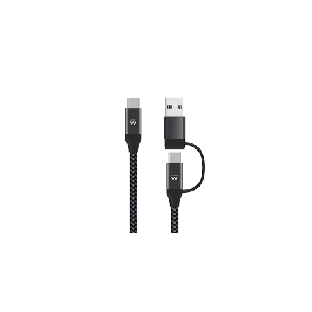 EWENT Cabo de carregamento USB-C 2 em 1, USB-C para USB-C+USB-A, 1 metro - EW9918