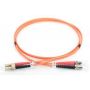 FO patch cord, duplex, LC to ST MM OM2 50/125 u, 1 m Length 1m