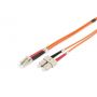 FO patch cord, duplex, LC to SC MM OM2 50/125 u, 1 m Length 1m