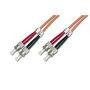 FO patch cord, duplex, ST to ST MM OM1 62.5/125 u, 1 m Length 1m